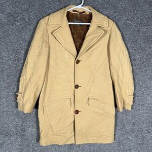 Vintage Pendleton Sir Pendleton Wool Car‎ Coat Mens Tan Camel Pile Lined Jacket